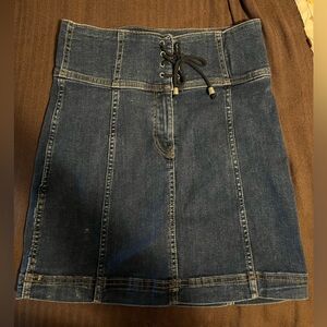 Free People Denim Skirt Lace Up Detail Size 6